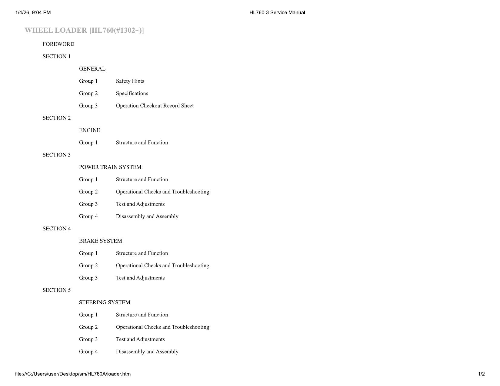 HL760-3 1302 UP Service Manual